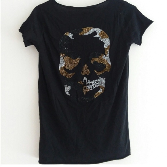 Zadig & Voltaire Camo Bling Short Sleeve Top - Picture 1 of 5